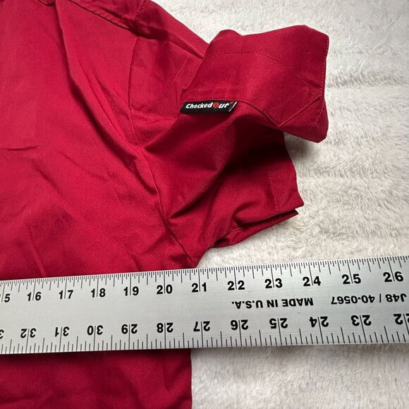 Checked Out Red Chef Coat Short Sleeve 3XL Lightweight Uniform Kitchen Wear - Picture 6 of 7